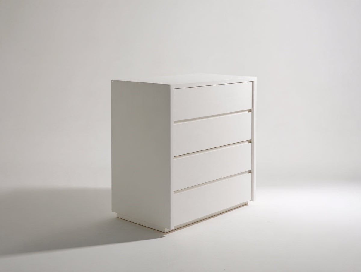 Comodino - Legno ingegnerizzato - 72x40x78 cm - Bianco - Stile minimalista