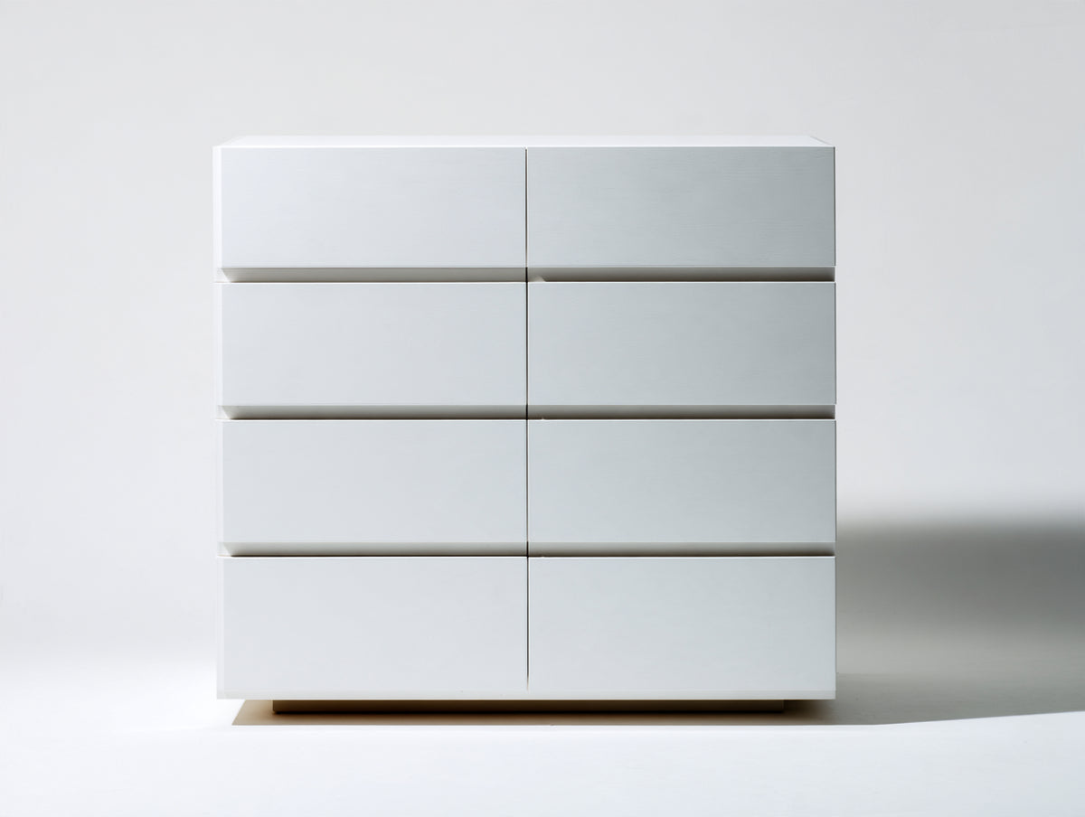 Comodino - Legno ingegnerizzato - 106x43x88 cm - Bianco - Stile minimalista