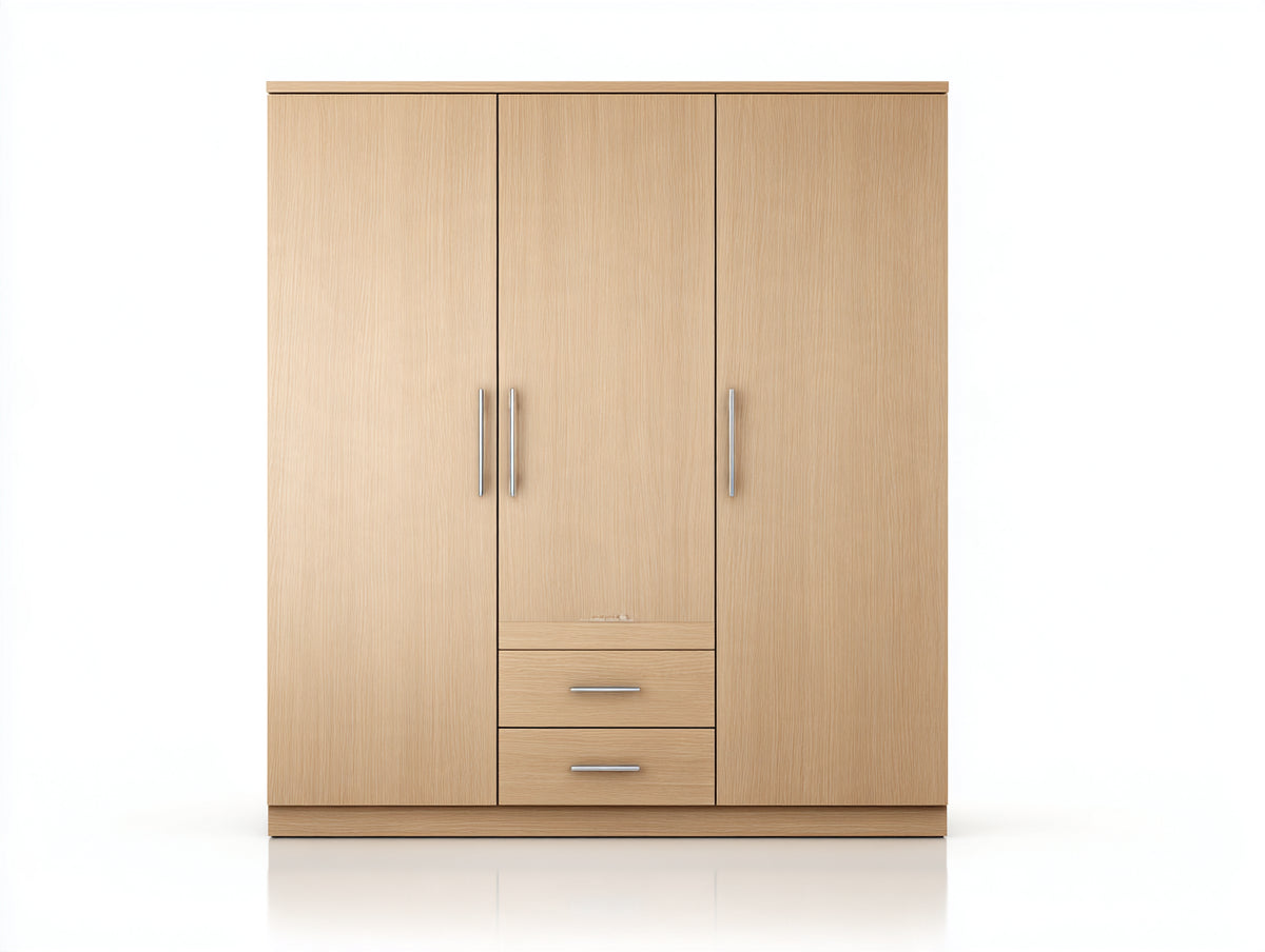 Armadio - Legno ingegnerizzato - 154x58x204 cm - Marrone chiaro - Stile contemporaneo