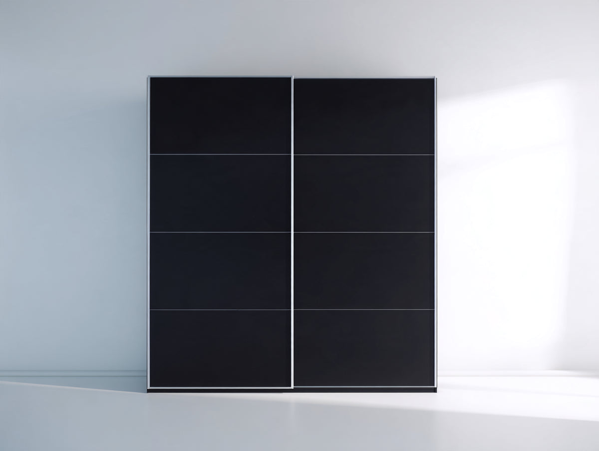 Armadio - Legno ingegnerizzato - 178x59x207 cm - Nero - Stile minimalista