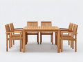 Set da pranzo da esterno - Legno massello - 165 x 88 x 75 cm - Marrone chiaro - Stile naturale