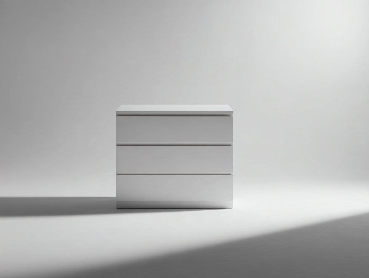 Comodino - Legno ingegnerizzato - 78x40x72 cm - Bianco - Stile moderno