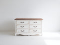 Comodino - Legno - 108x45x82 cm - Bianco-Marrone - Stile vintage