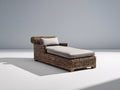 Lettino prendisole - Rattan sintetico-Tessuto - 198 x 76 x 78 cm - Marrone-Beige - Stile moderno