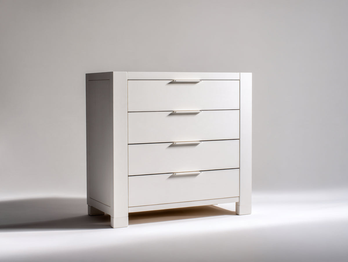 Comodino - Legno ingegnerizzato - 88x43x80 cm - Bianco - Stile contemporaneo