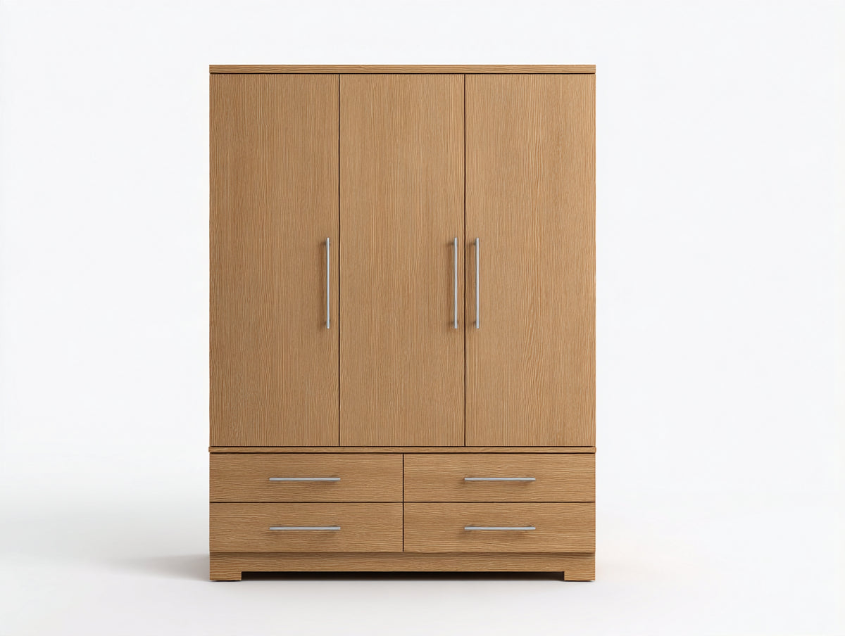 Armadio - Legno ingegnerizzato - 150x58x196 cm - Marrone chiaro - Stile contemporaneo
