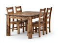 Set da pranzo da esterno - Legno massello - lunghezza 150cm x larghezza 85cm x altezza 75cm - Marrone naturale - Stile tradizionale