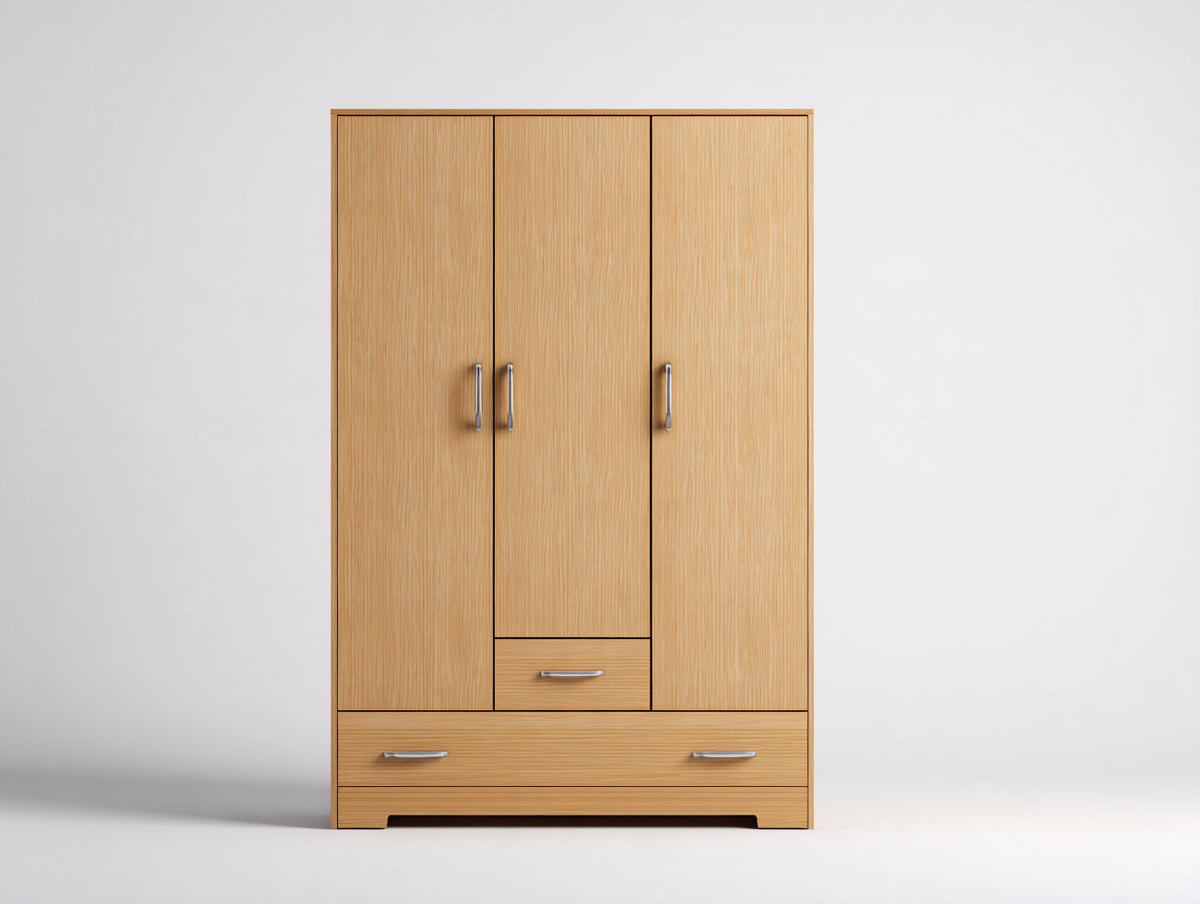 Armadio - Legno ingegnerizzato - 142x55x198 cm - Marrone chiaro - Stile moderno