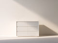Comodino - Legno ingegnerizzato - 112x42x78 cm - Bianco - Stile minimalista