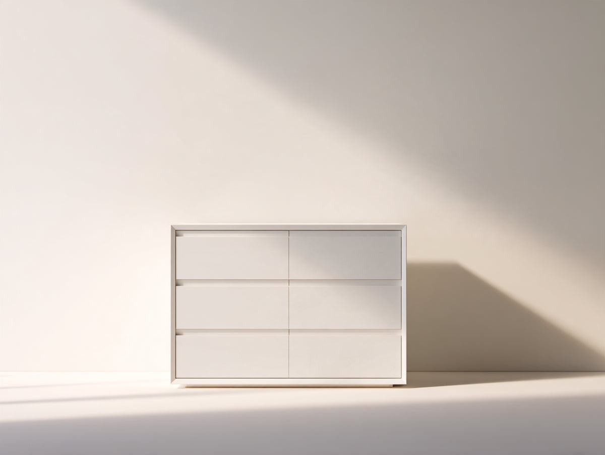 Comodino - Legno ingegnerizzato - 112x42x78 cm - Bianco - Stile minimalista
