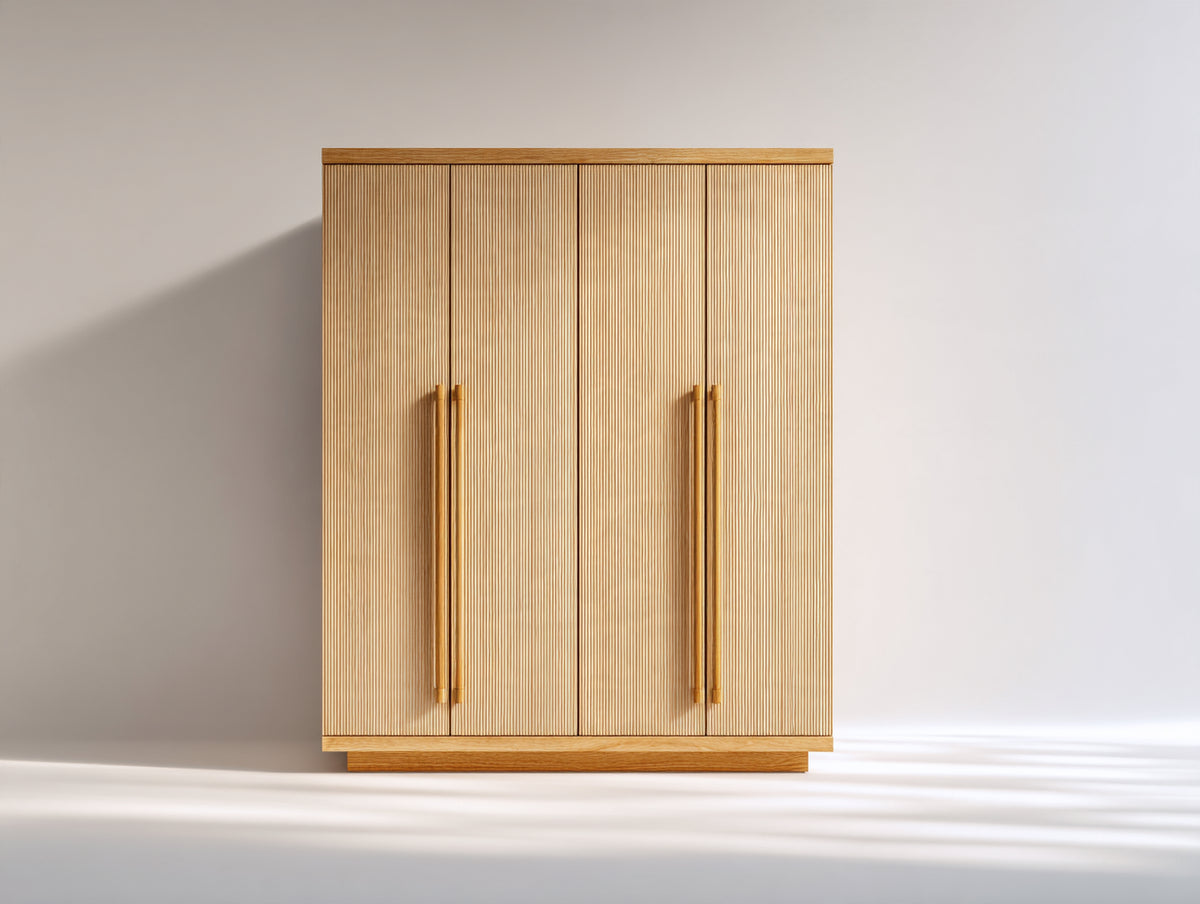 Armadio - Legno ingegnerizzato - 160x56x198 cm - Marrone chiaro - Stile moderno