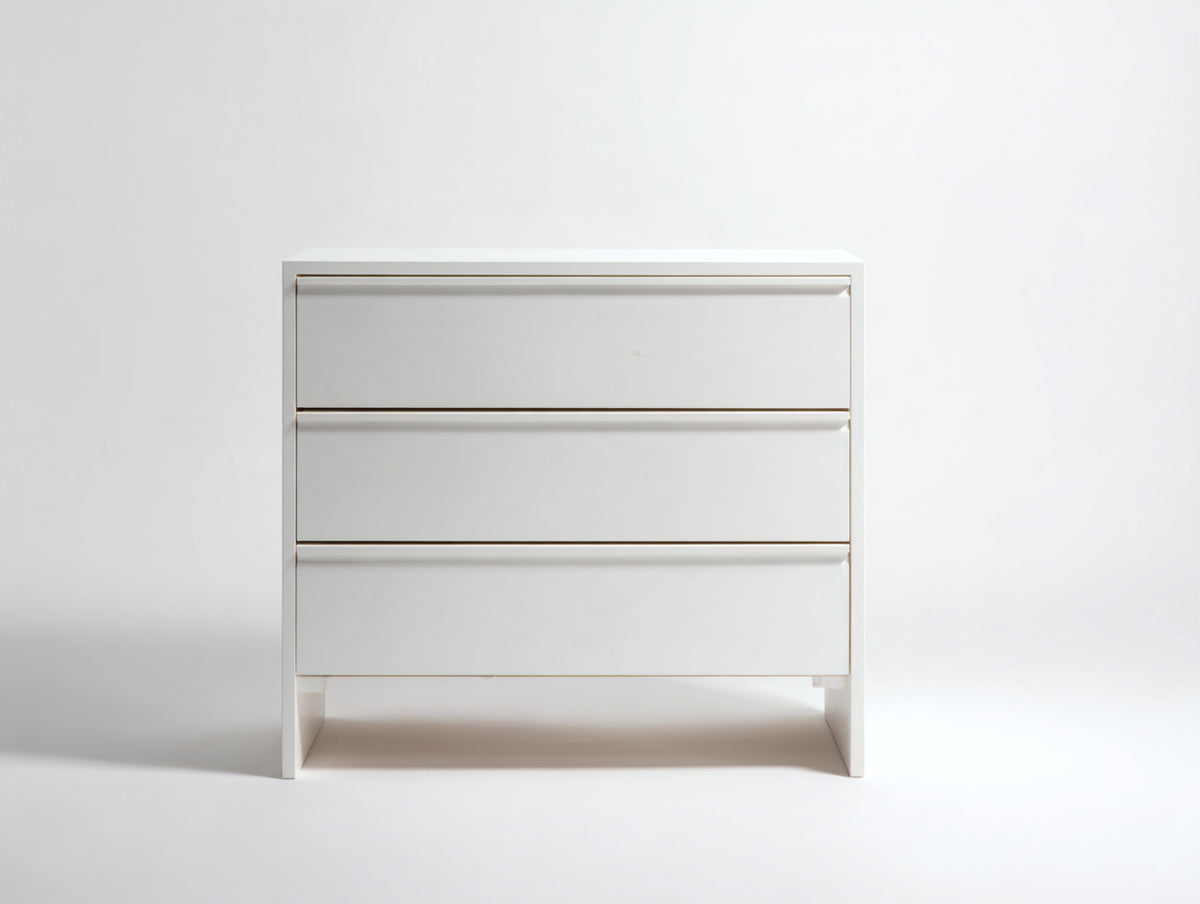 Comodino - Legno ingegnerizzato - 82x42x77 cm - Bianco - Stile contemporaneo