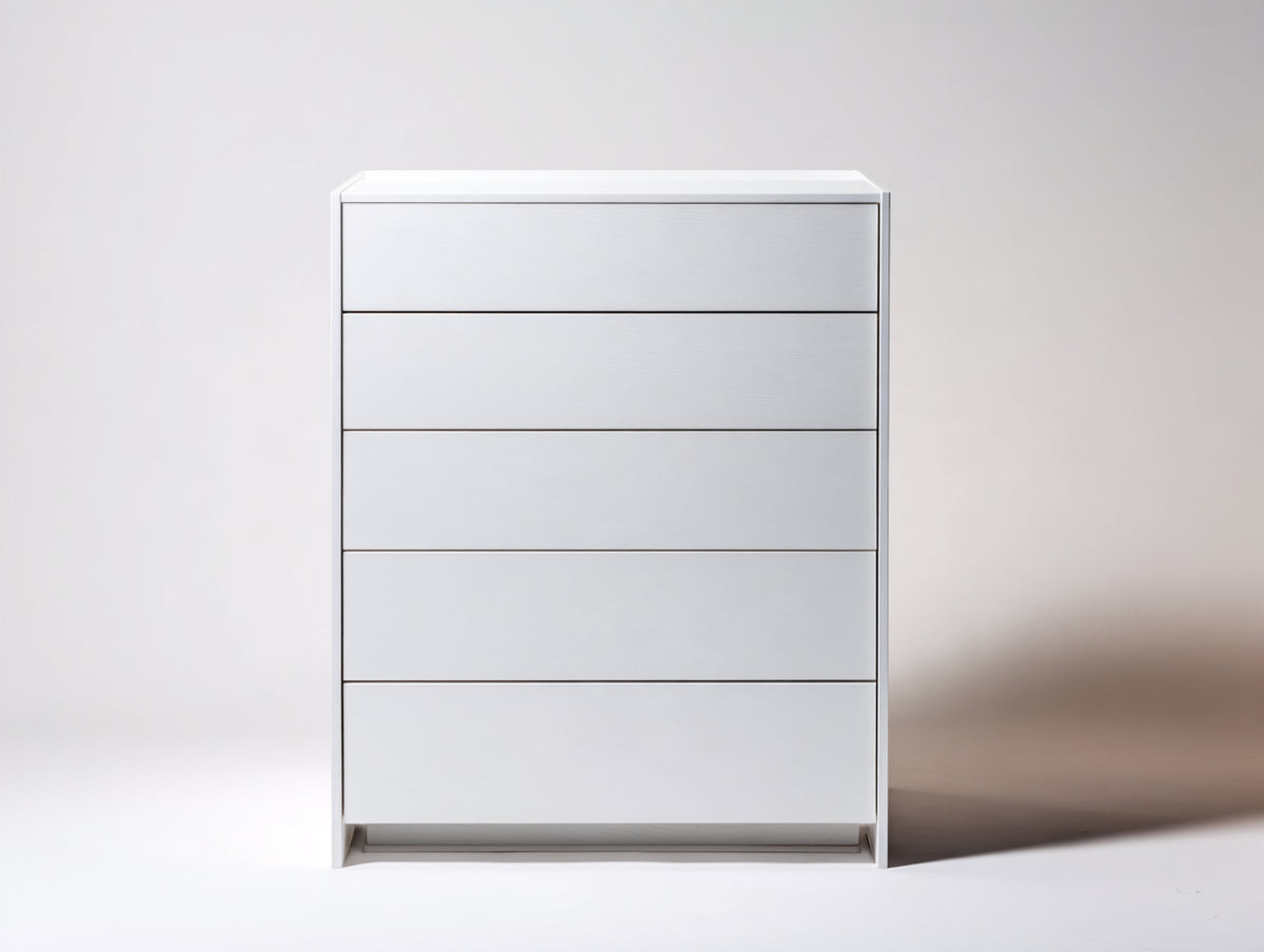 Comodino - Legno ingegnerizzato - 76x41x106 cm - Bianco - Stile minimalista