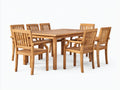 Set da pranzo da esterno - Legno massello - 175 x 92 x 76 cm - Marrone naturale - Stile rustico