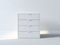Comodino - Legno ingegnerizzato - 70x41x84 cm - Bianco - Stile minimalista