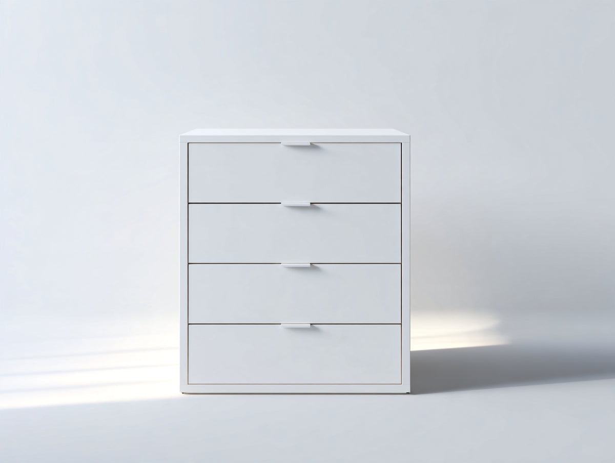 Comodino - Legno ingegnerizzato - 70x41x84 cm - Bianco - Stile minimalista
